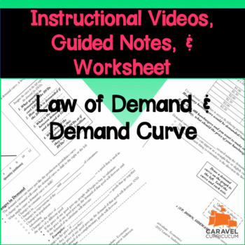 Preview of Law of Demand and Demand Curve Instructional Videos, Guided Notes, and Worksheet