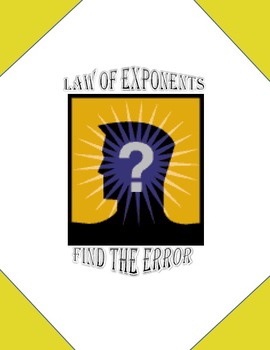 Preview of Find the Error - Law of Exponents