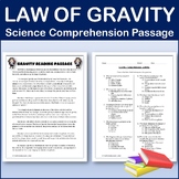 Law of Gravity - Science Comprehension Passage & Activity 
