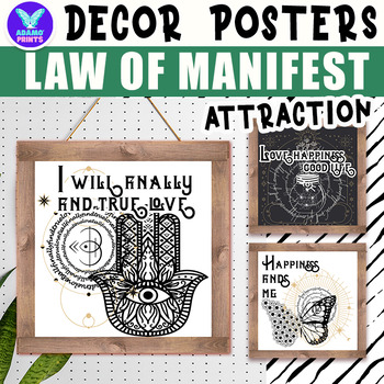 Preview of Law of MANIFEST Attraction Spell Posters Inspiration Bulletin Board Ideas