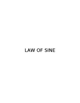 Preview of Law of Sine