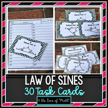 Preview of Law of Sines: 30 Task Cards