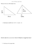 Law of Sines: Area of Oblique Triangles