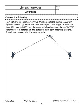 homework 6 law of sines