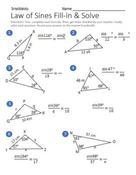 homework 5 law of sines