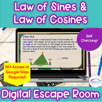 Preview of Law of Sines & Law of Cosines Digital Escape Room
