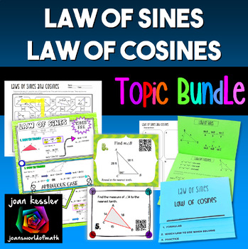 Preview of Law of Sines Law of Cosines Topic Bundle