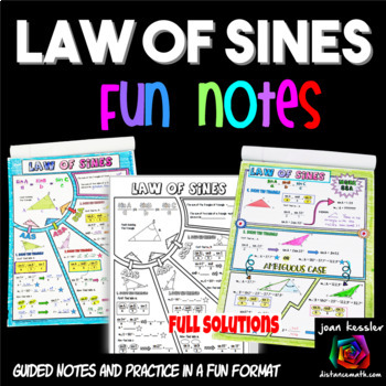 Preview of Law of Sines FUN Notes Doodle Pages and Practice