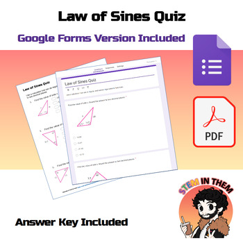 Preview of Law of Sines Quiz :Google Forms :Digital