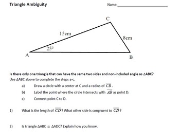Preview of Law of Sines - Triangle Ambiguity