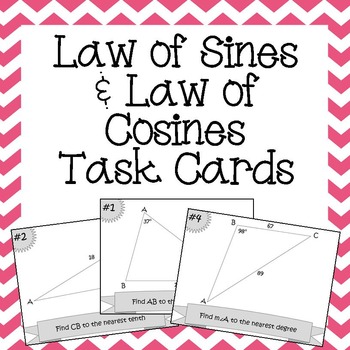 Preview of Law of Sines and Cosines Task Cards
