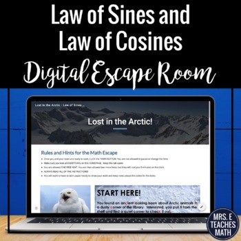 Preview of Law of Sines and Law of Cosines Digital Escape Room Activity