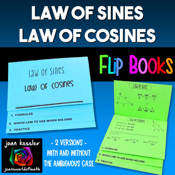 Preview of Law of Sines and Law of Cosines Flip Book Foldable