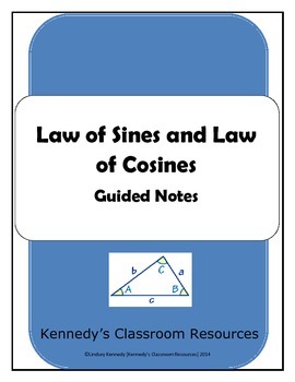 Preview of Law of Sines and Law of Cosines - Guided Notes