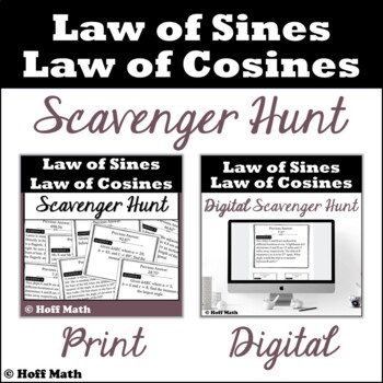 Preview of Law of Sines and Law of Cosines SCAVENGER HUNT | Digital and Print