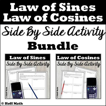 Preview of Law of Sines and Law of Cosines SIDE BY SIDE Partner Activity BUNDLE