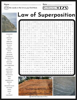 Preview of Law of Superposition Word Search Puzzle