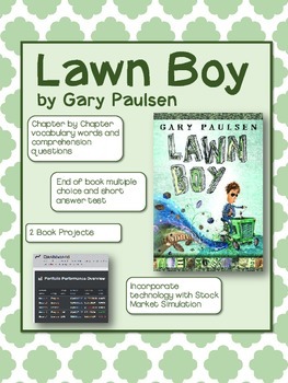 Preview of Lawn Boy Novel Guide, Test, Online Stock Market Simulation