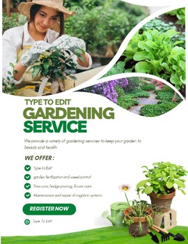 Preview of Lawn Herbs Gardening Service  (4) Flyers - Customize your Flyer -Ready to Edit!