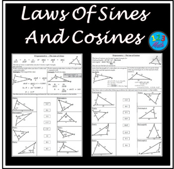Preview of Laws Of Sines And Cosines - Solve and Match