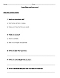 FREE Laws and Rules Assessment/Worksheet