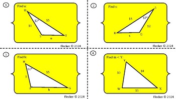 Preview of Laws of Cosine Task Cards