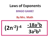 Laws of Exponents BINGO (Mrs Math)