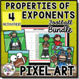 Laws of Exponents Big Game Football Pixel Art Bundle | Exp