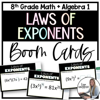 Preview of Laws of Exponents Boom Cards for Algebra 1