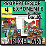 Laws of Exponents Christmas Digital Pixel Art Bundle | Exp