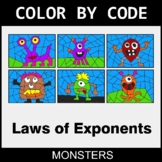 Laws of Exponents - Coloring Worksheets | Color by Code