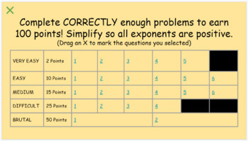 Preview of Laws of Exponents Differentiated Choice Board - The Small Group Guru