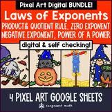 Laws of Exponents Pixel Art BUNDLE | Fall & Halloween | Go
