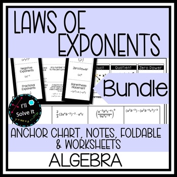 Preview of Laws of Exponents | Power Rules| Exponent Rules Bundle |