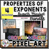 Laws of Exponents Growth Mindset Pixel Art Bundle | Expone