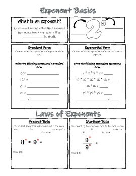 Preview of Laws of Exponents Guided Notes