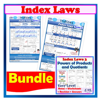 Preview of Laws of Exponents - Index Laws - Bundle