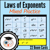 Laws of Exponents - Mixed Review Boom Cards