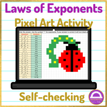 Preview of Laws of Exponents Pixel Art