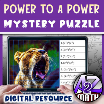 Preview of Laws of Exponents Power to a Power Activity Digital Pixel Art Mystery Puzzle