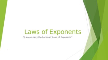 Preview of Laws of Exponents Powerpoint