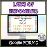 Laws of Exponents Practice for Google FORMS