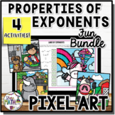 Laws of Exponents Puzzle Fun Pixel Art Bundle | Exponent Rules
