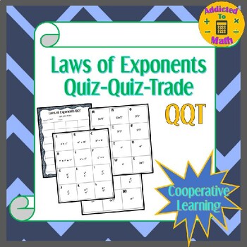 Preview of Laws of Exponents QQT (Quiz Quiz Trade)