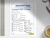 Laws of Exponents (Quotient Rule)