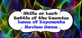 Preview of Laws of Exponents Review Game