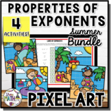 Laws of Exponents Summer Fun Digital Puzzle Pixel Art Bund
