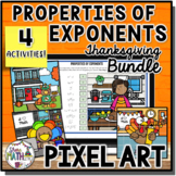 Laws of Exponents Thanksgiving Digital Puzzle Pixel Art Bu