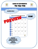 Laws of Exponents Tic-Tac-Toe Game