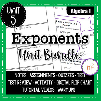 Preview of Laws of Exponents Unit - Algebra 1 Curriculum